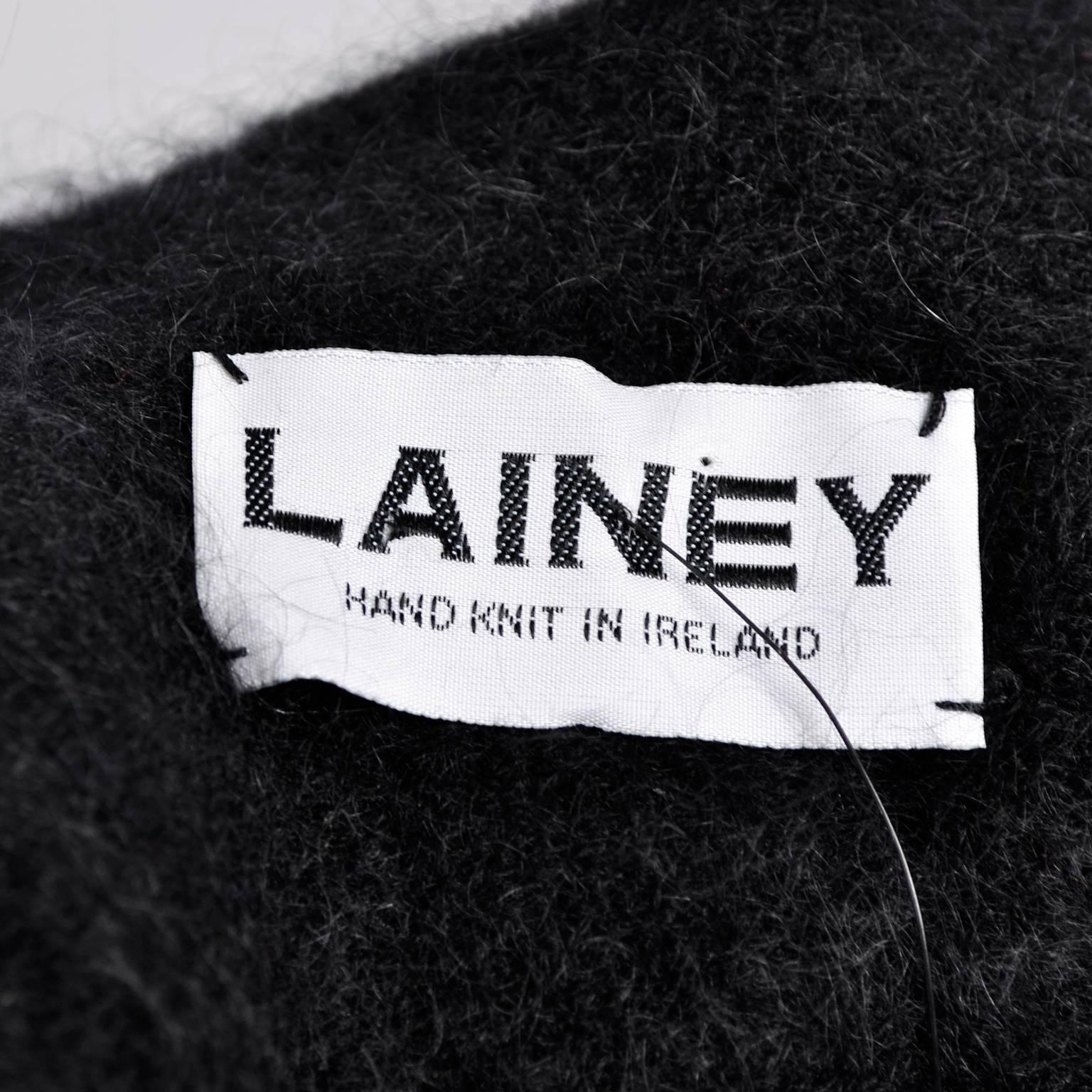 Lainey Keogh Ireland Hand Knit Silk Wool Leather Fringe Metallic Sweater Jacket  4
