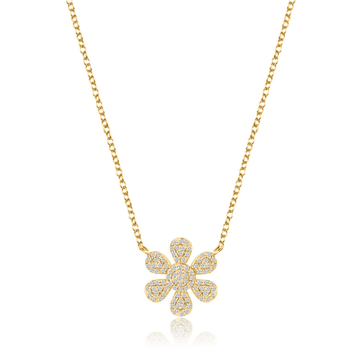 Lainey's Diamond Flower Necklace In New Condition For Sale In Los Angeles, CA