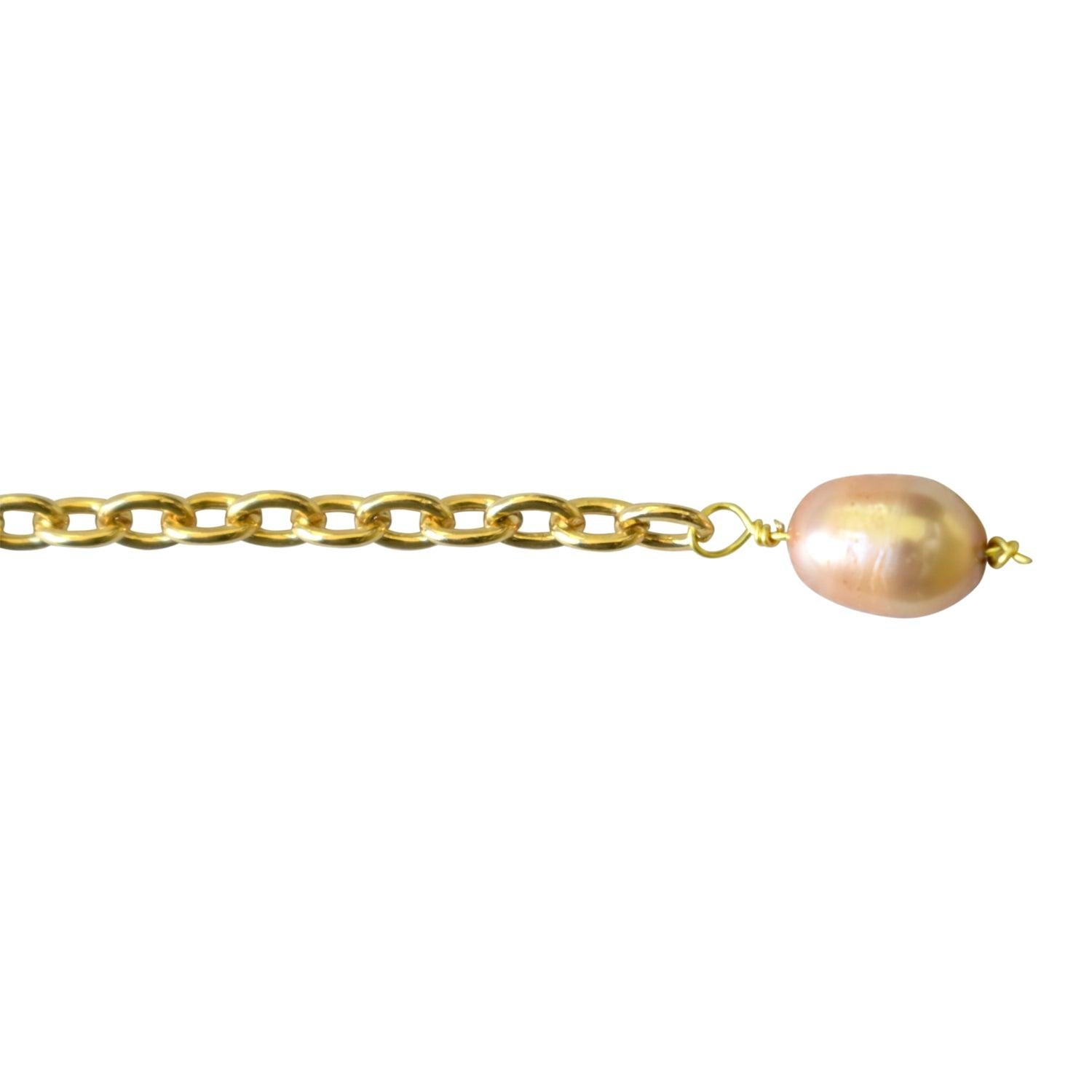 Women's Lairat pink freshwater pearl necklace  by Ifemi Jewels For Sale
