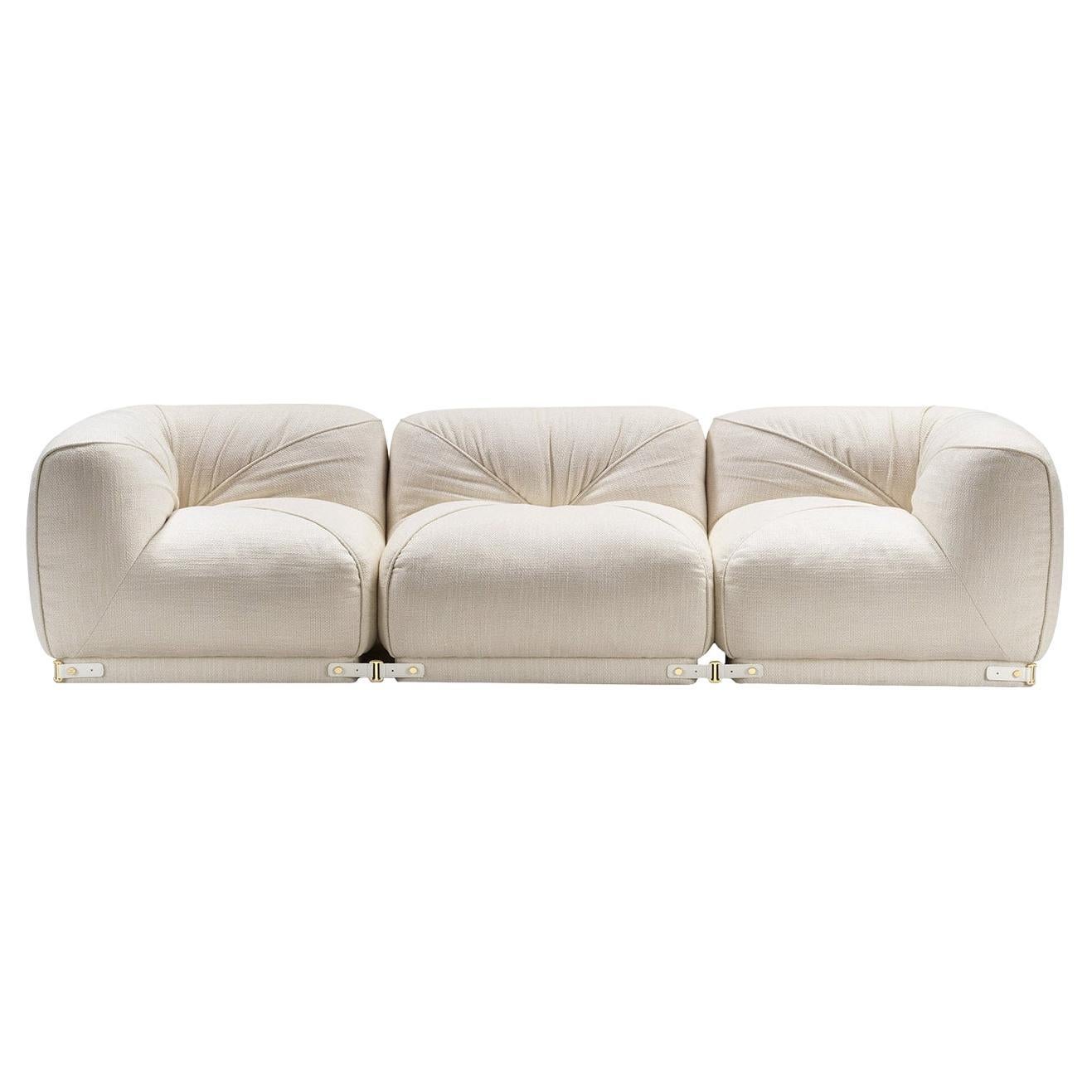 Laisure 3-Seater White Sofa by Lorenza Bozzoli For Sale