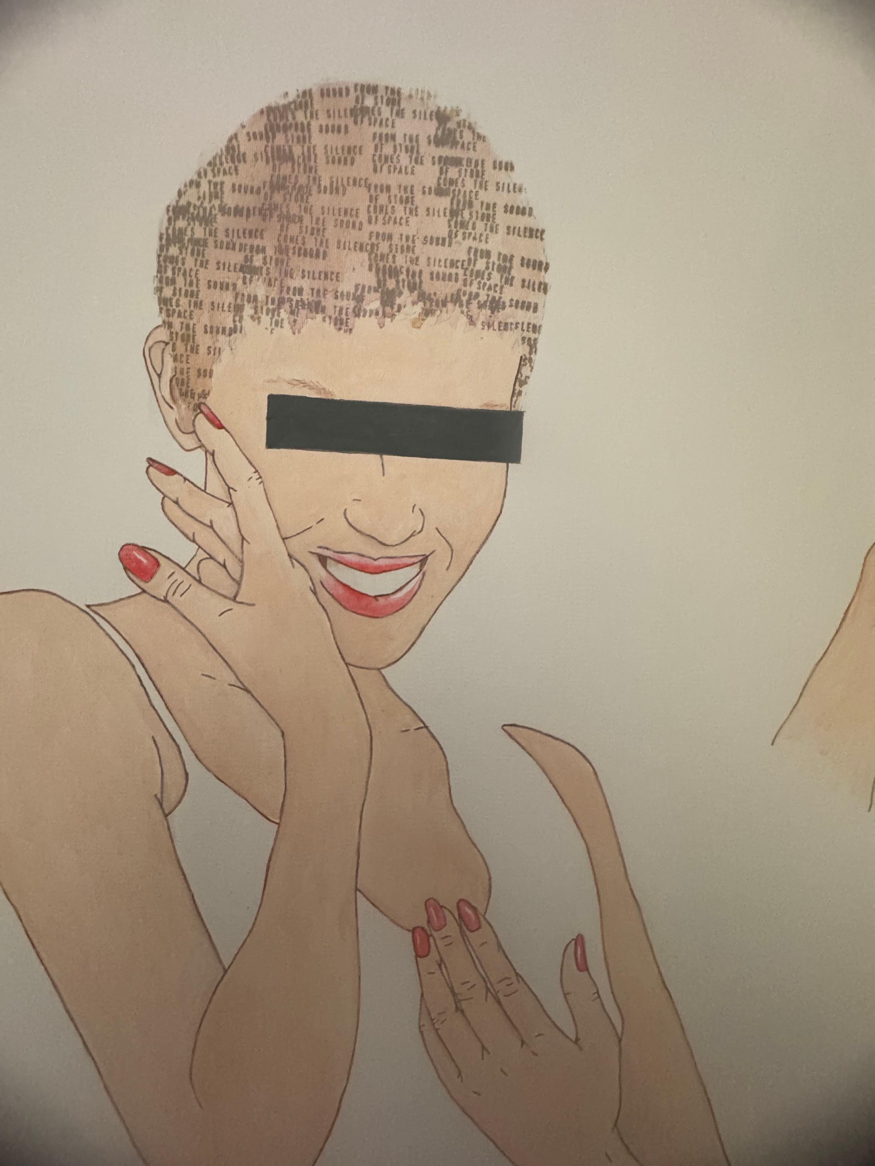 Pittura a olio su tela- Ritratto femminile contemporaneo - Artista femminista in vendita 2
