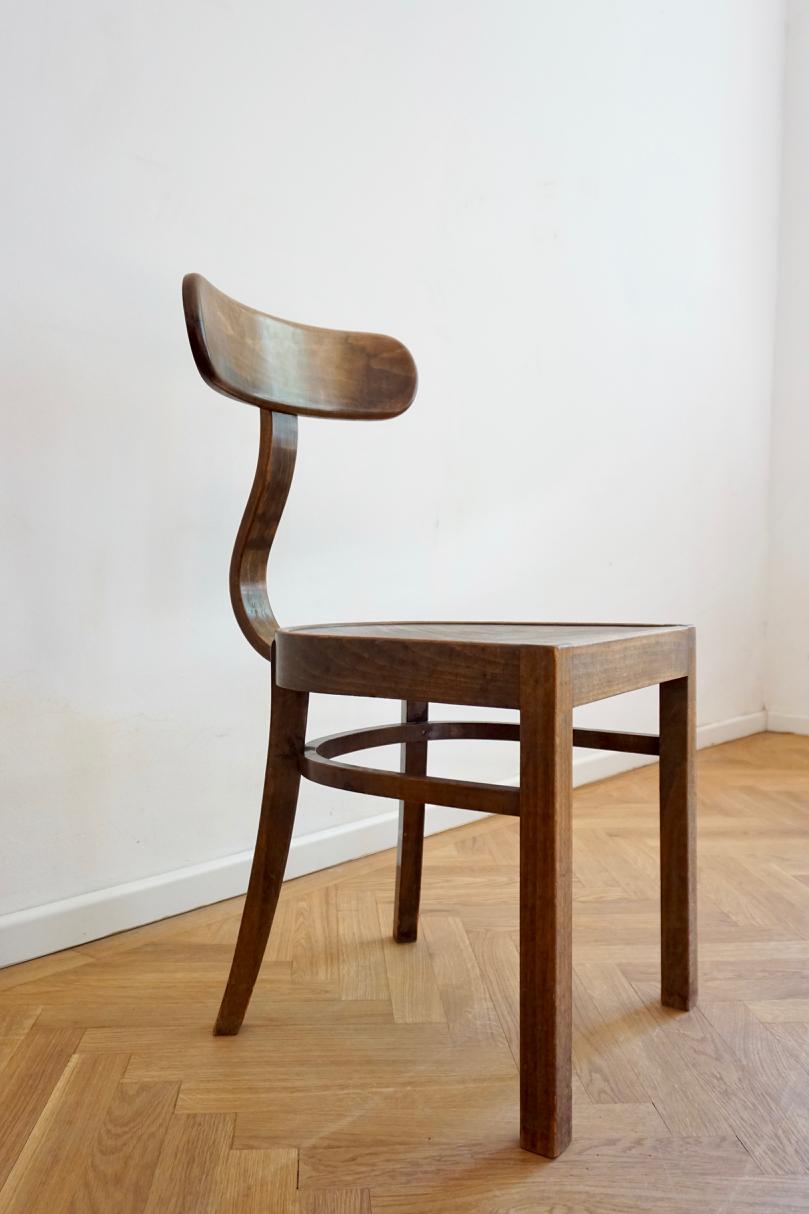 Art Deco Lajos Kozma 1930s Hungarian Bent Wood Chair Designed for Heisler, Budapest