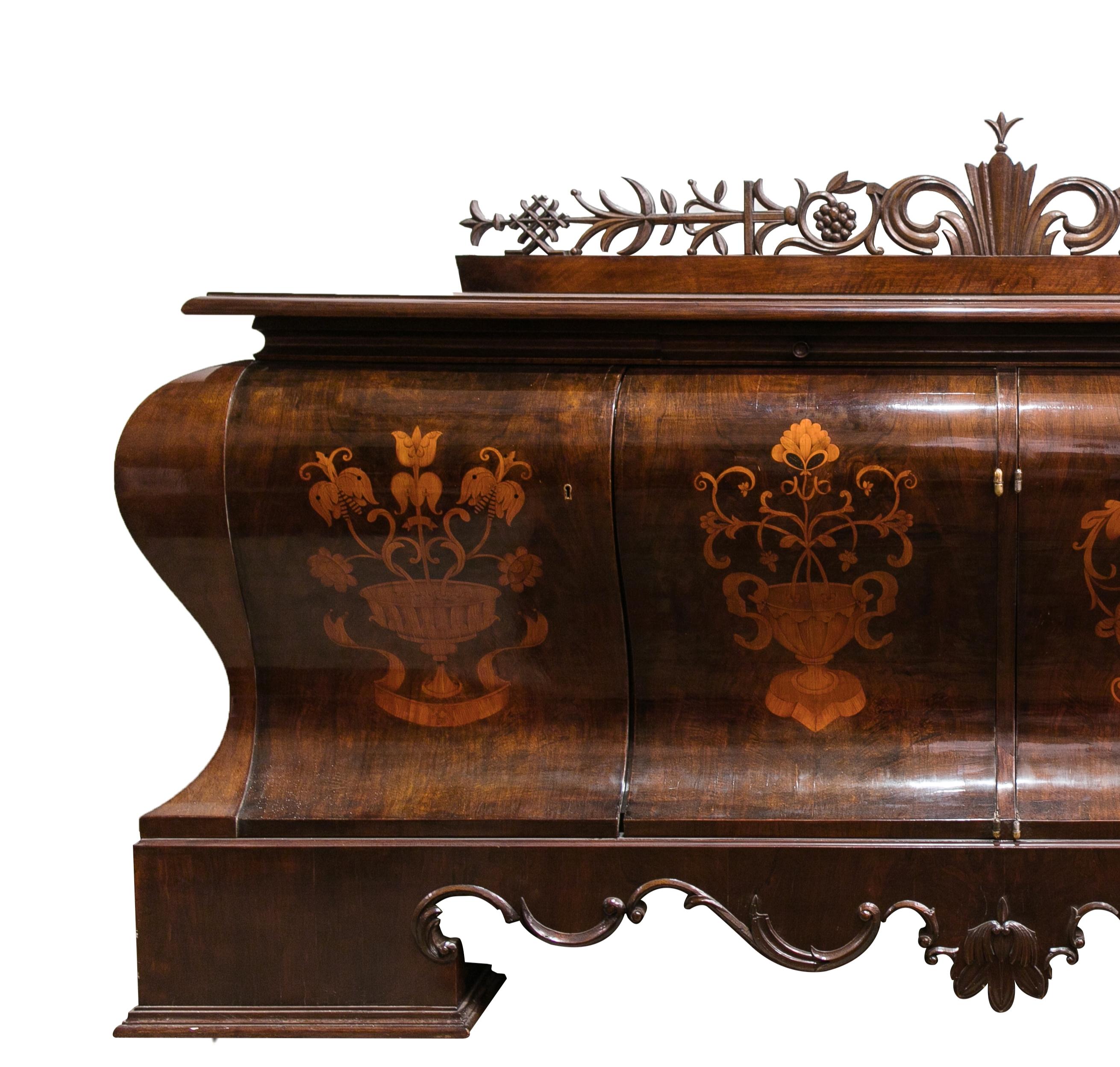 Art Deco sideboard designed by Lajos Kozma, renowned Hungarian architecht and furniture designer, in so-called 