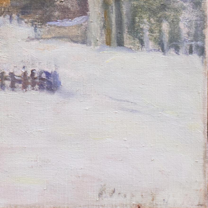 'Winter, Hungary', Paris, Salon d' Automne, Légion d'Honneur, Académie Julian - Painting by Lajos Kunffy