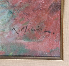 Portrait of a Girl, Impressionist Oil Painting on Canvas by Lajos Rezes Molnar