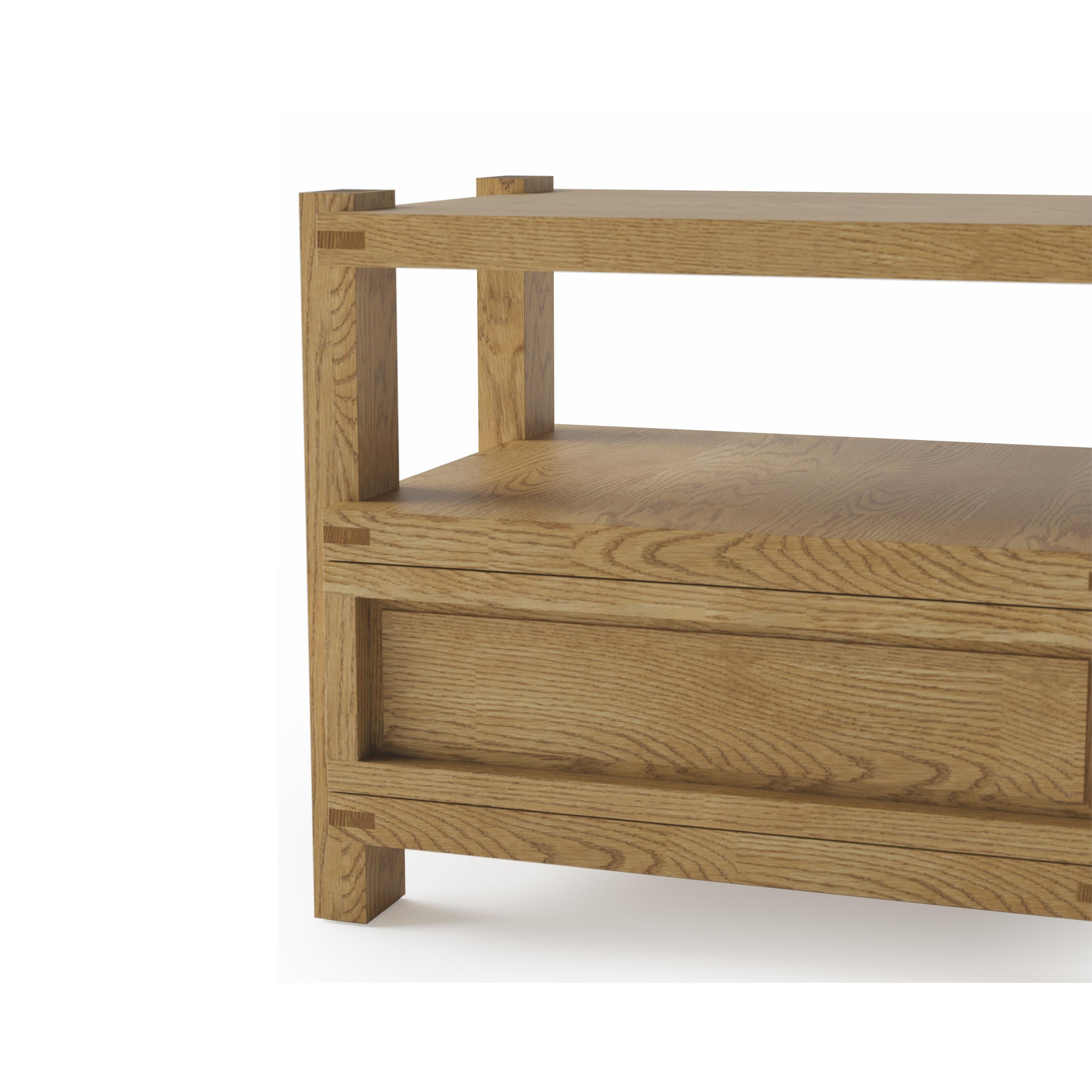 American Lake Bedside Table, in Sunkissed Oak, by August Abode For Sale