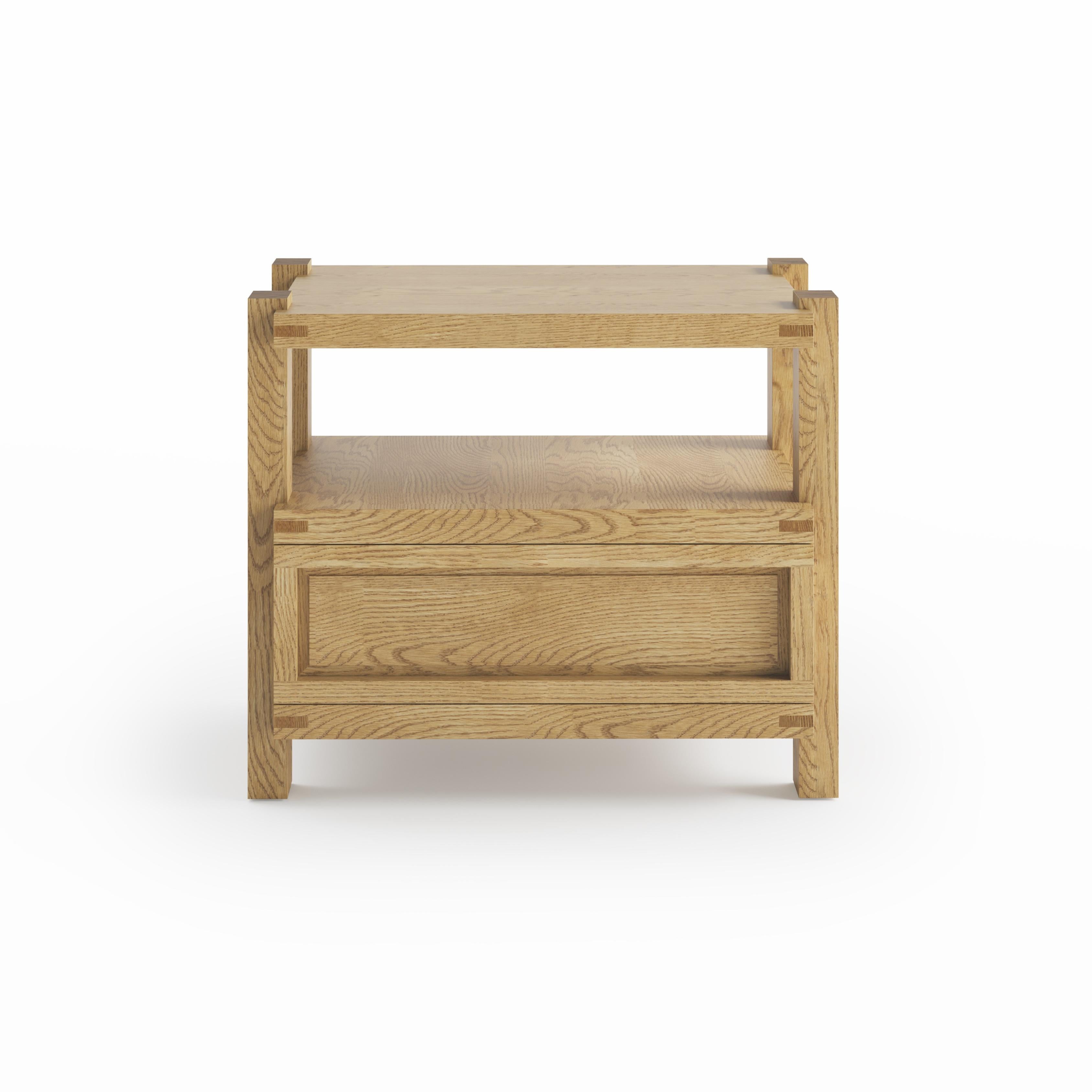 Lake Bedside Table, in Sunkissed Oak, by August Abode