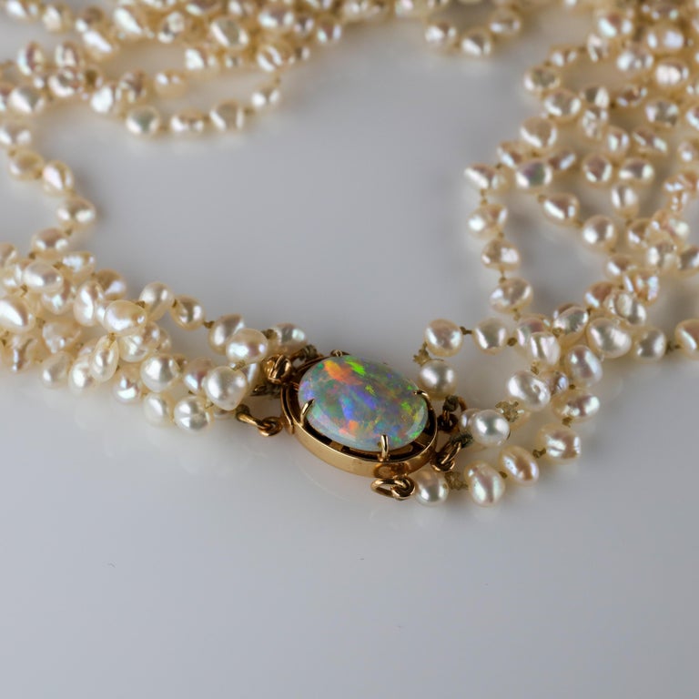 Gump's Pearl and Opal Necklace Features Rare and Authentic Biwa Pearls