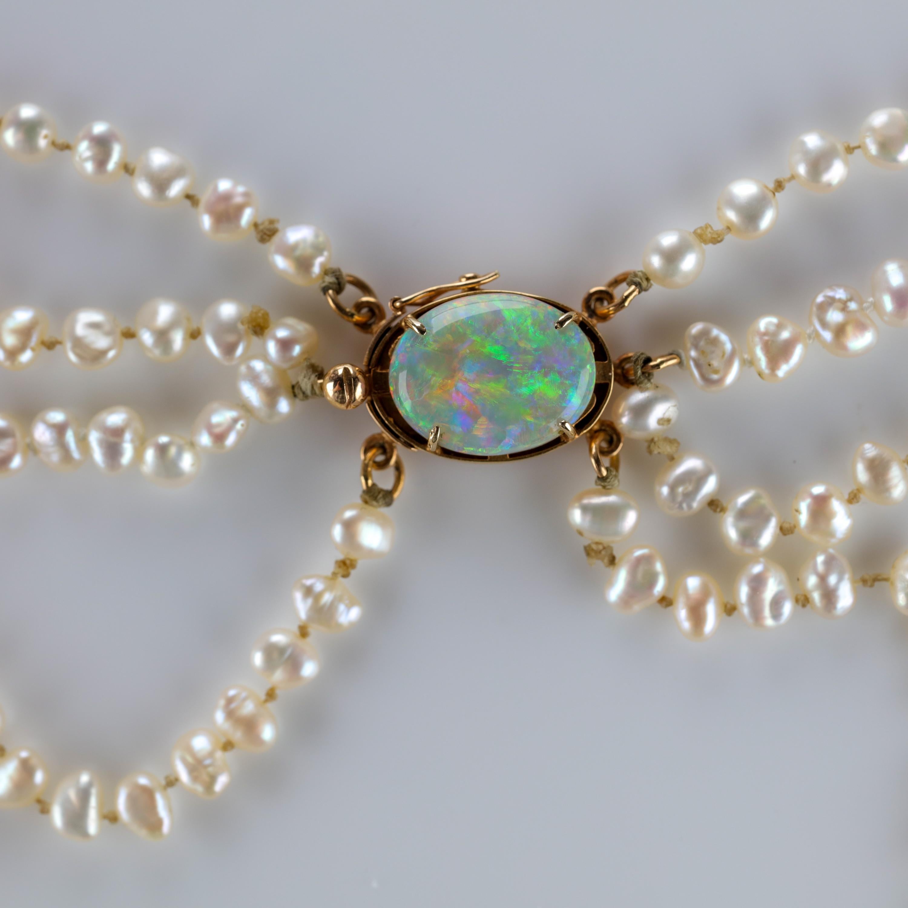 Gump's Pearl and Opal Necklace Features Rare & Authentic Biwa Pearls 8