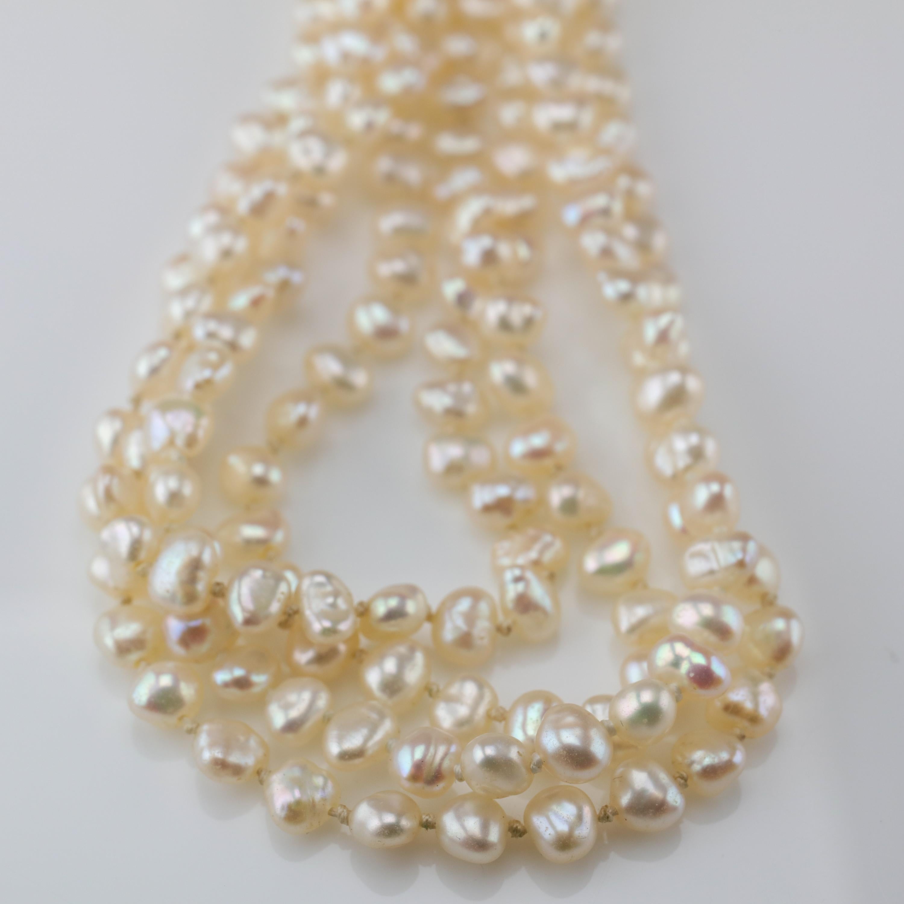 Women's Gump's Pearl and Opal Necklace Features Rare & Authentic Biwa Pearls