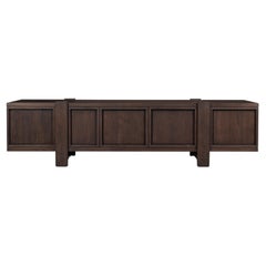 Lake Credenza in Dark Walnut, with Interior Drawers, by August Abode