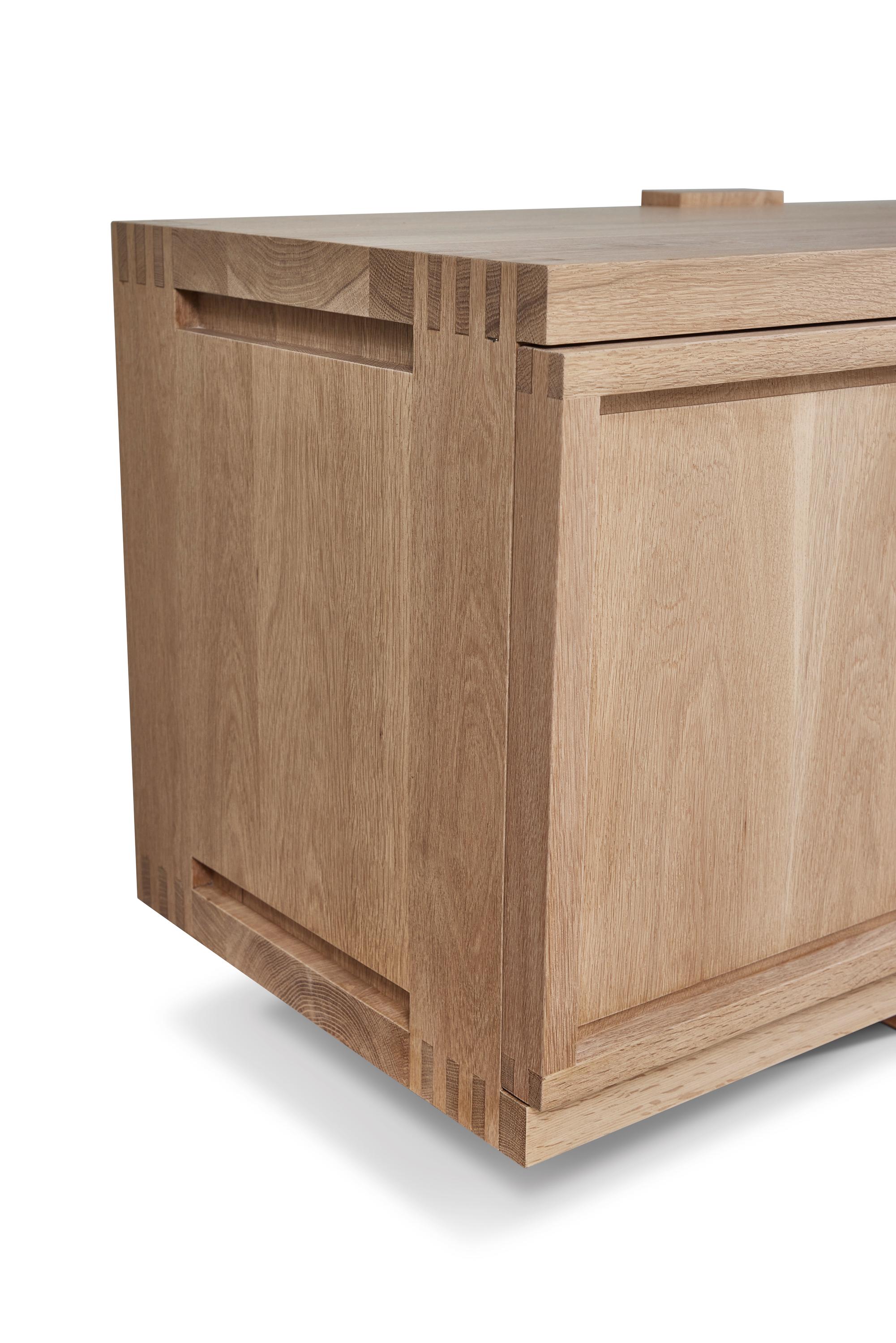 Joinery Lake Credenza, in White Oak, by August Abode For Sale