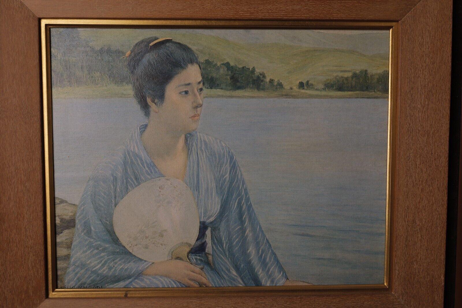 Lake Side: Copy of Kuroda Seiko's Painting, Painting, Oil on Canvas For Sale 5