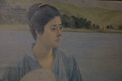 Lake Side: Copy of Kuroda Seiko's Painting, Painting, Oil on Canvas