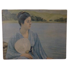 Lake Side: Copy of Kuroda Seiko's Painting, Painting, Oil on Canvas