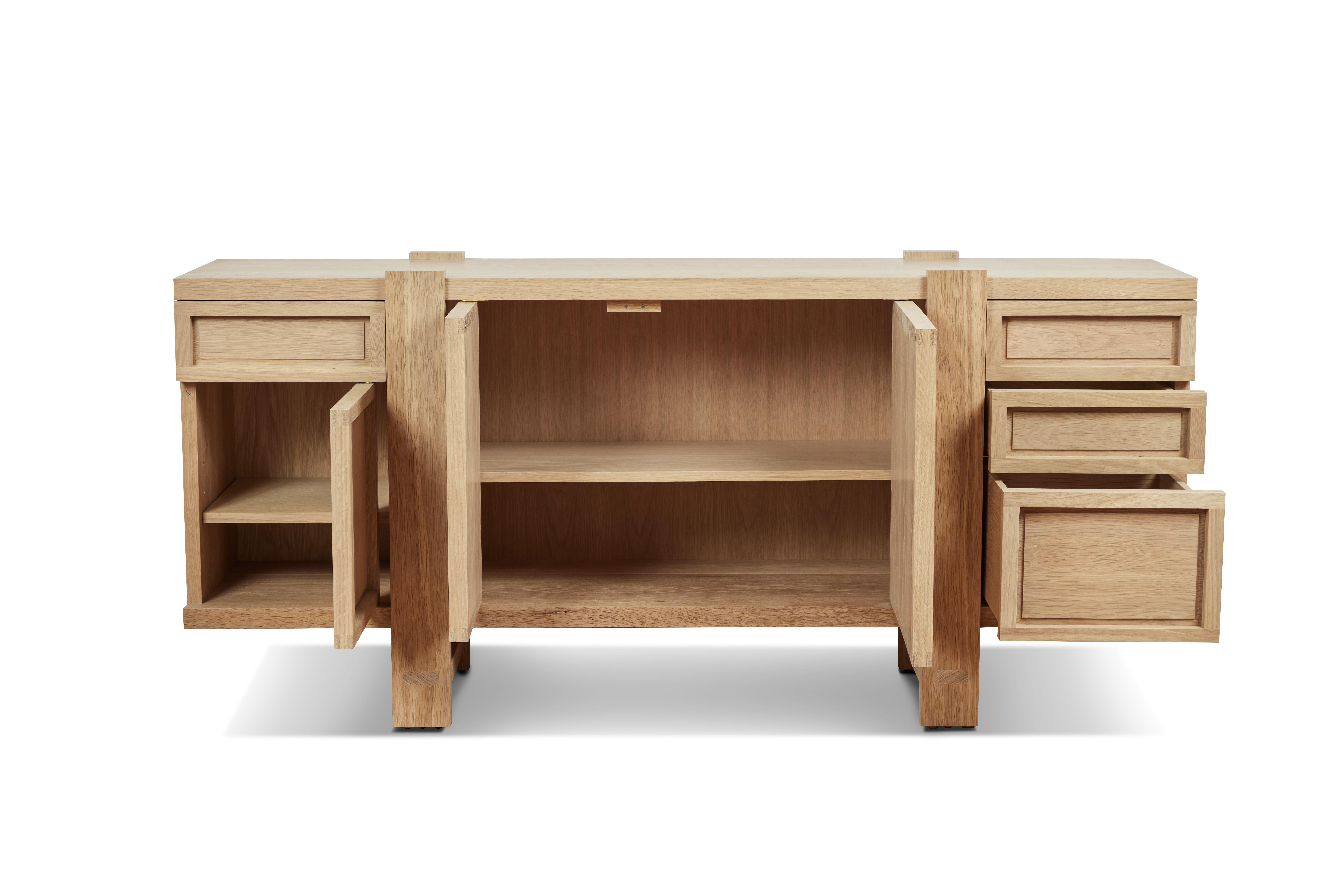 American Lake Sideboard, in Natural White Oak, by August Abode For Sale