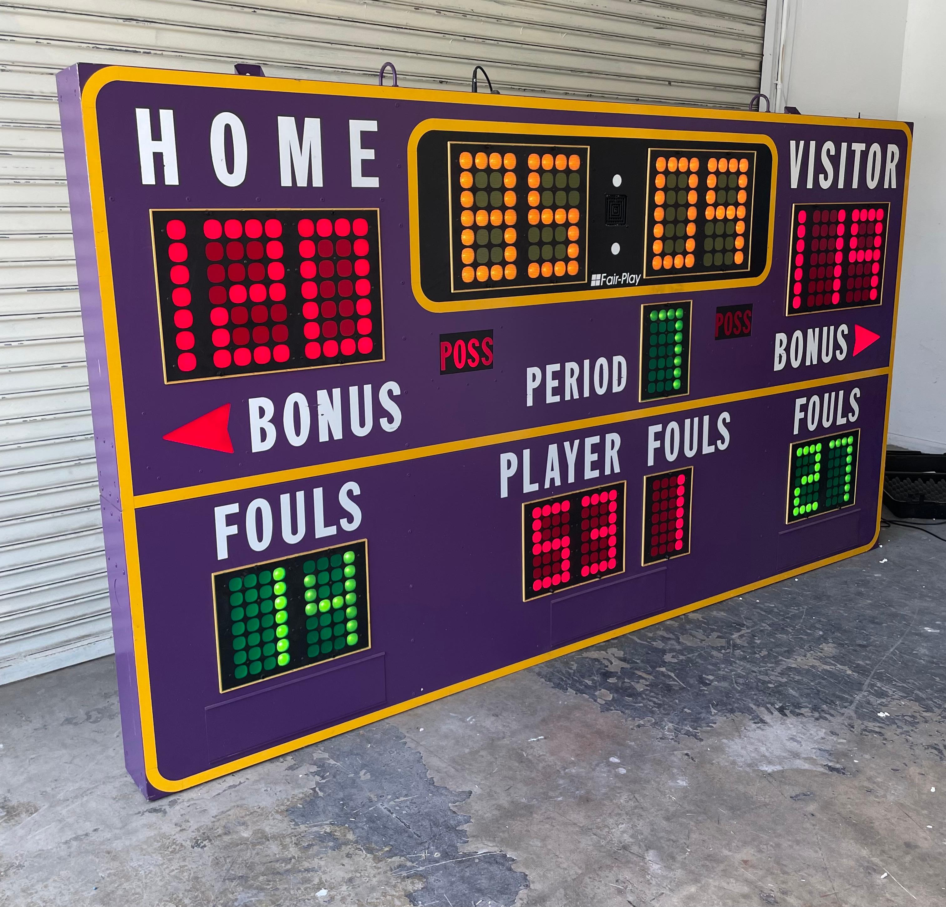 Lakers Practice Facility Basketball Scoreboard In Good Condition In Los Angeles, CA