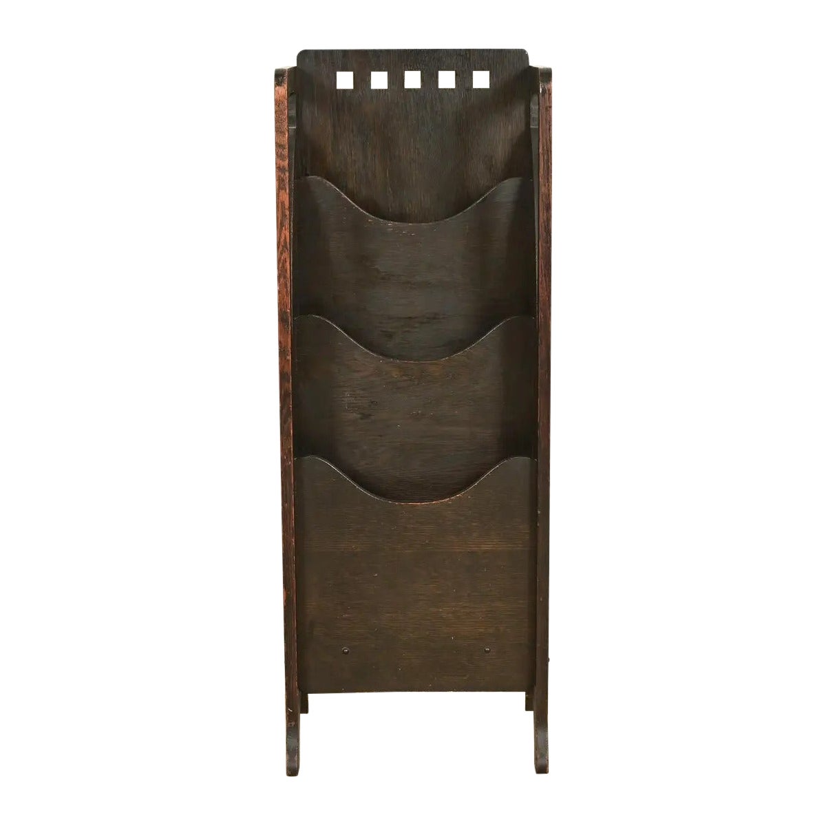 Lakeside Craft Shops Antique Mission Oak Arts & Crafts Magazine Rack, Circa 1910