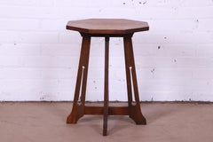 Lakeside Craft Shops Arts & Crafts Mission Oak Octagonal Side Table, Circa 1900