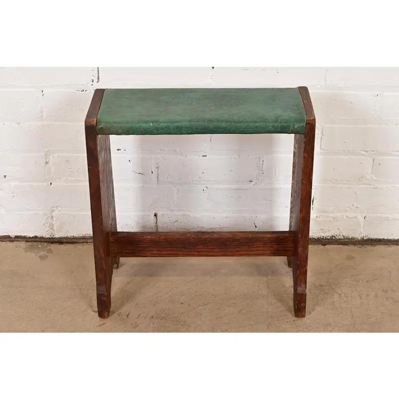 Arts and Crafts Lakeside Craft Shops Mission Oak Arts & Crafts Footstool, Circa 1900 For Sale