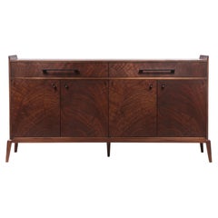 Lakeside Credenza, Handcrafted Solid Wood and Brass Cabinet by Hamilton Holmes