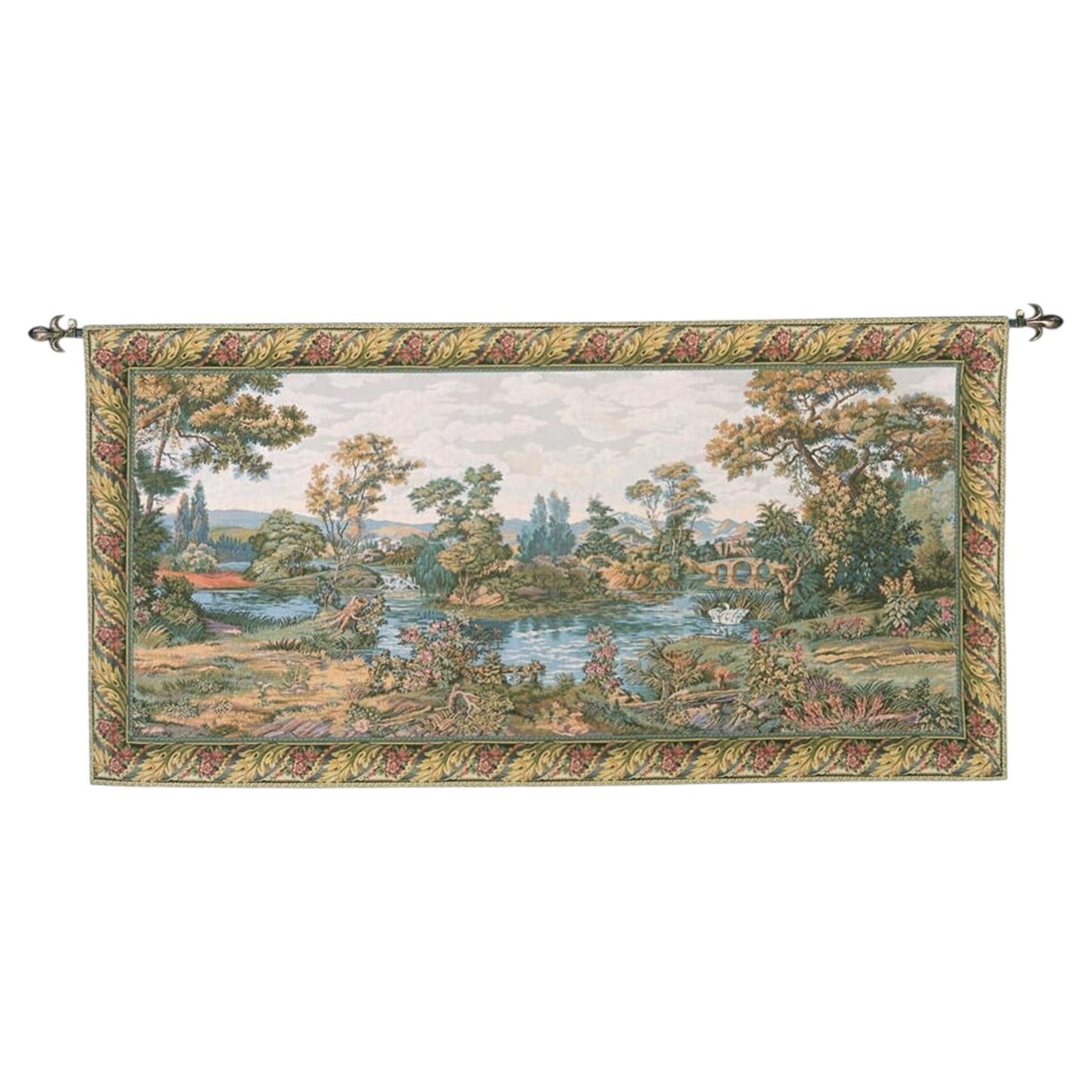 Lakeside Landscape Loom Woven Tapestry - 2'10" x 5'7" For Sale