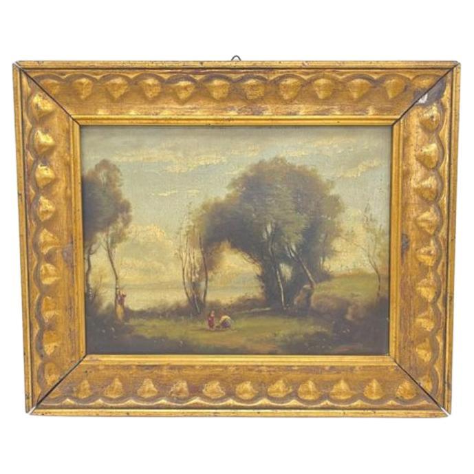 Lakeside Landscape, Oil on Canvas, Framed, 1890