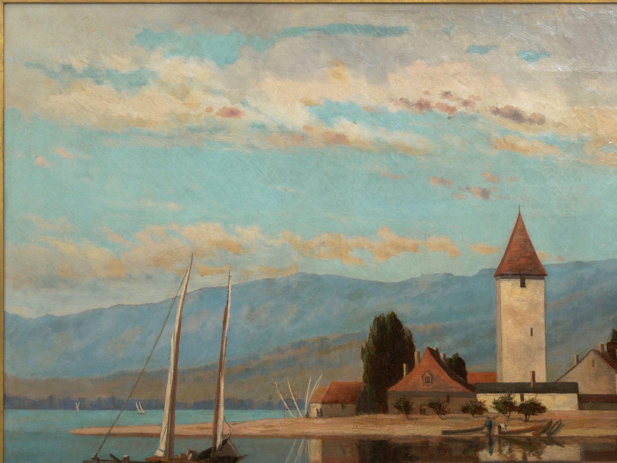 “Lakeview” '1868' American Landscape Painting by Frank Henry Shapleigh In Good Condition For Sale In Shippensburg, PA