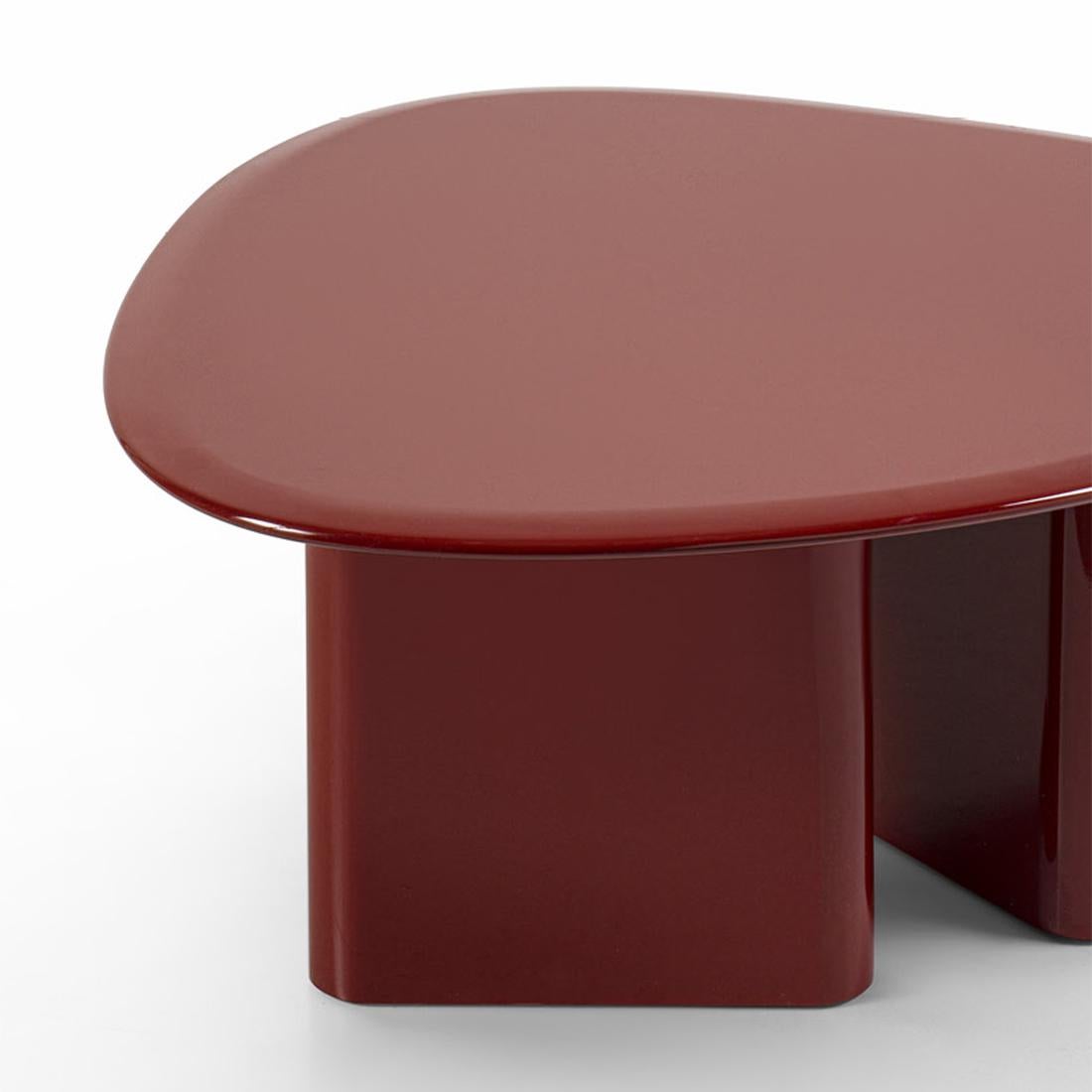 Italian Lakk Red Brown H35 Coffee Table For Sale