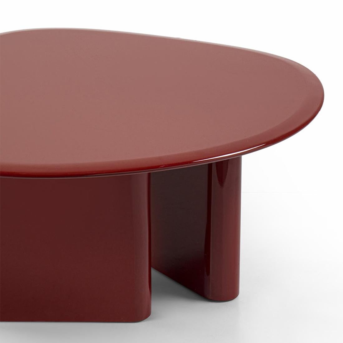 Hand-Crafted Lakk Red Brown H35 Coffee Table For Sale
