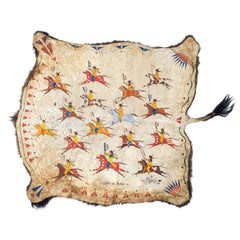Lakota Sioux Painted Buffalo Hide by Merle Locke