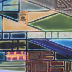 Lakota hand painted tile studio plate