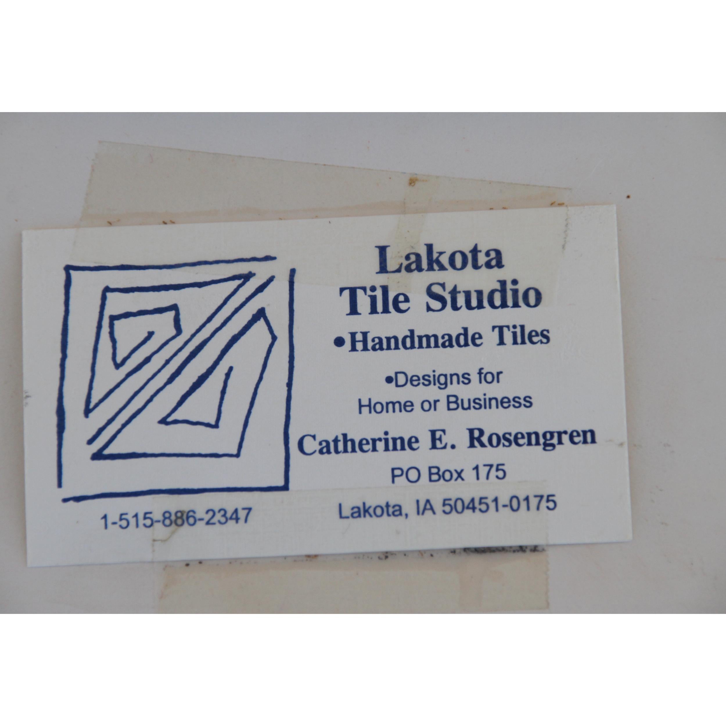 Pottery Lakota hand painted tile studio plate For Sale