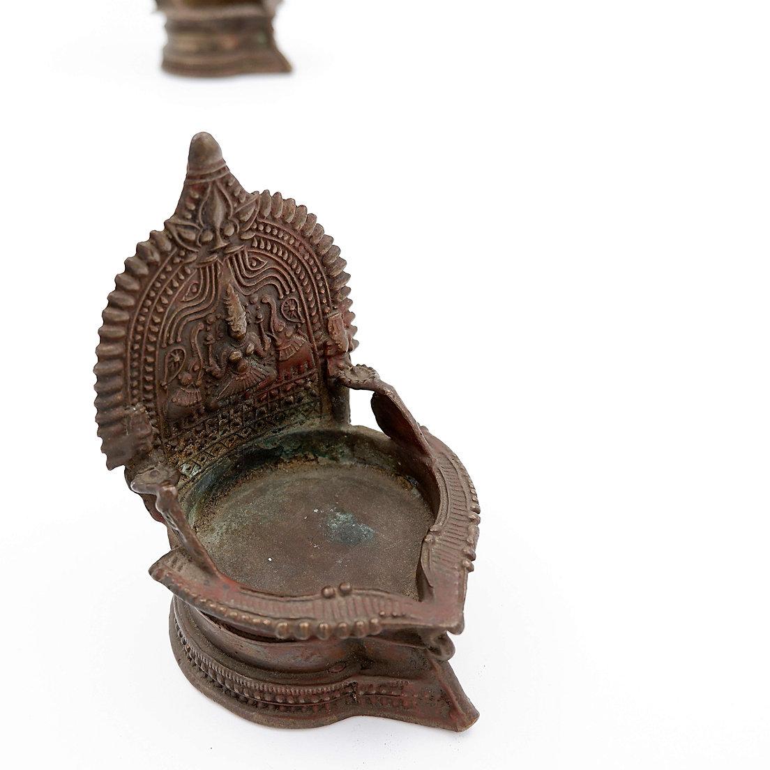 Paire de lampes à huile en bronze 