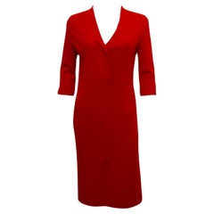 Lalage Baeumont Red Wool Jersey Dress