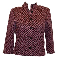 Lalage Beaumont Pink and Black Boucle Jacket 