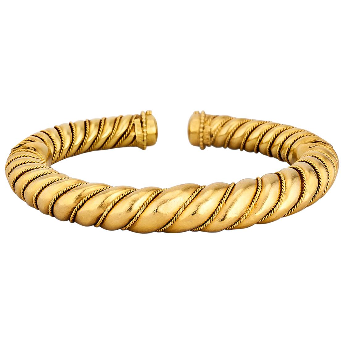 Lalalounis Gold Cuff Bracelet