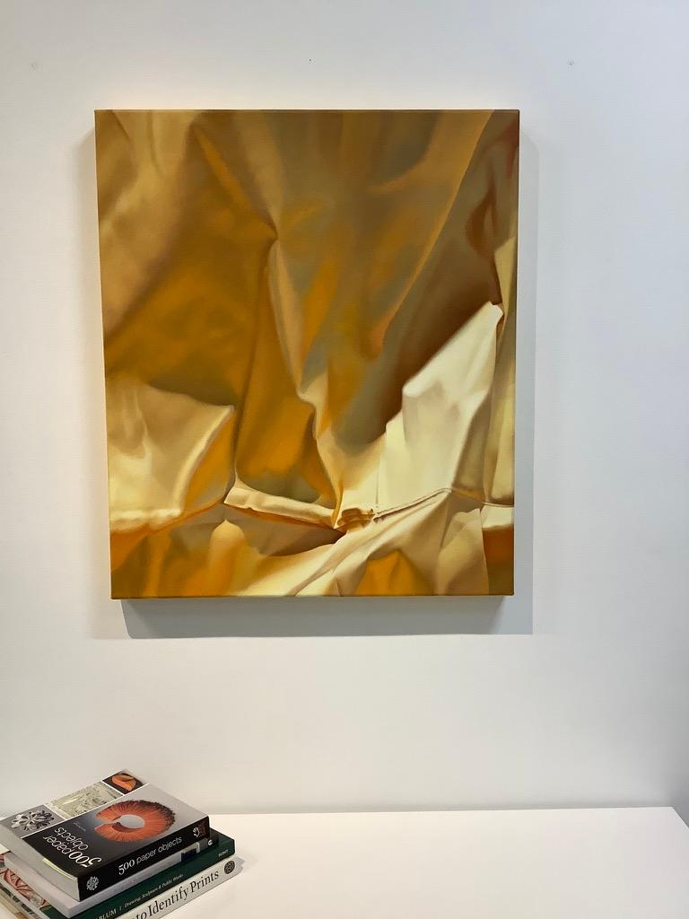 Lalani Nan Yellow Four Luxurious Vertical Oil Painting Draped