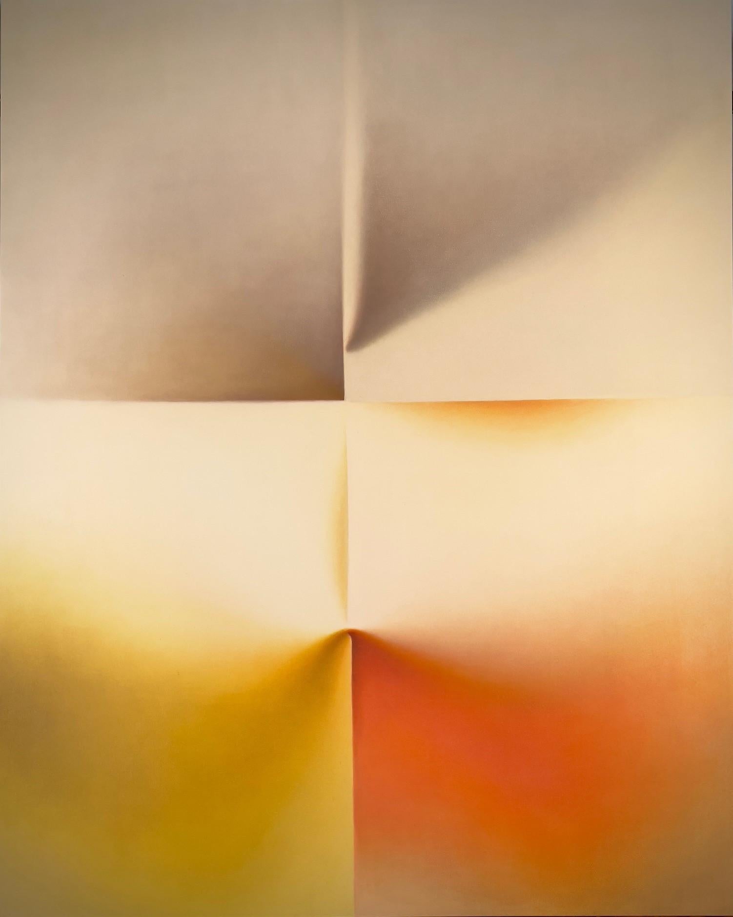 Lalani Nan Abstract Painting - Yellow Sunburst 60 X 48