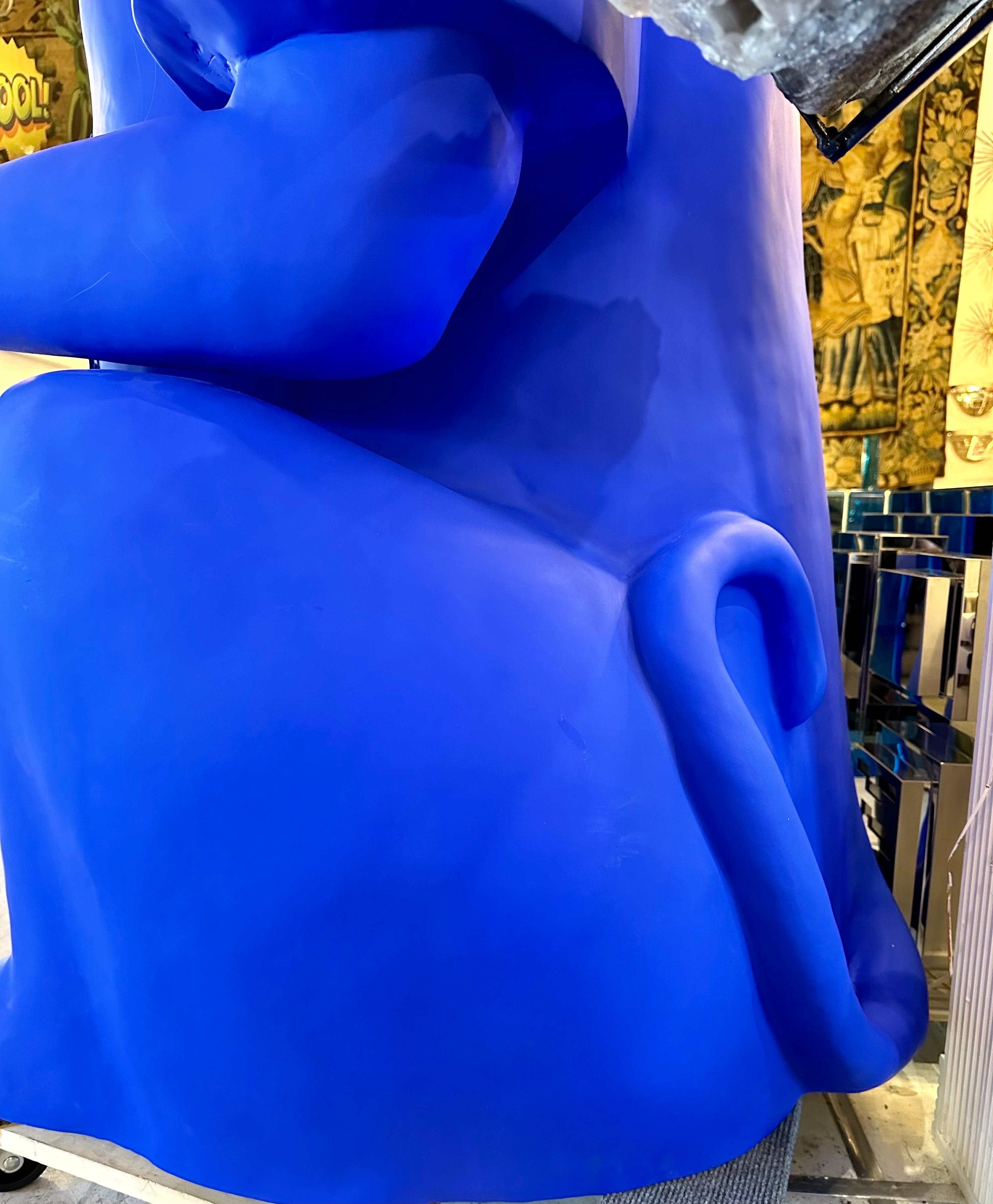 XX secolo Lalanne Style Life Size Ape Shaped Dry Bar in blu vibrante in vendita