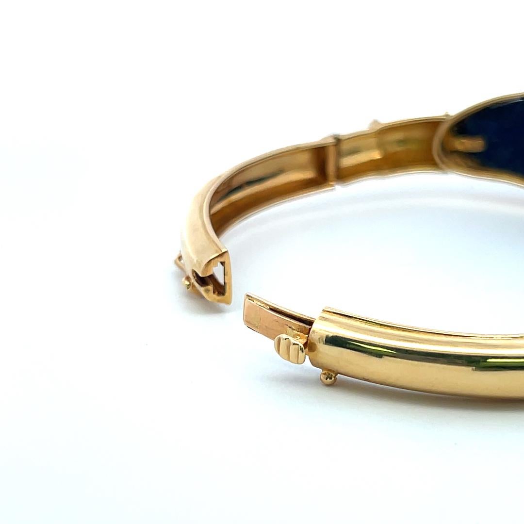 Lalaoonis 22.2-15,60MM Bracelet jonc en or jaune 18 carats et lapis-lazuli en vente 5