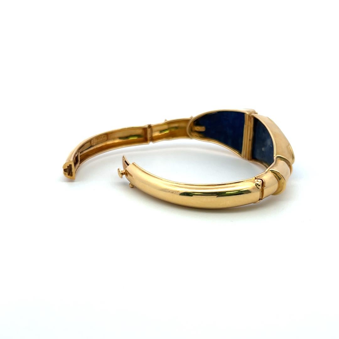 Lalaoonis 22.2-15,60MM Bracelet jonc en or jaune 18 carats et lapis-lazuli en vente 6