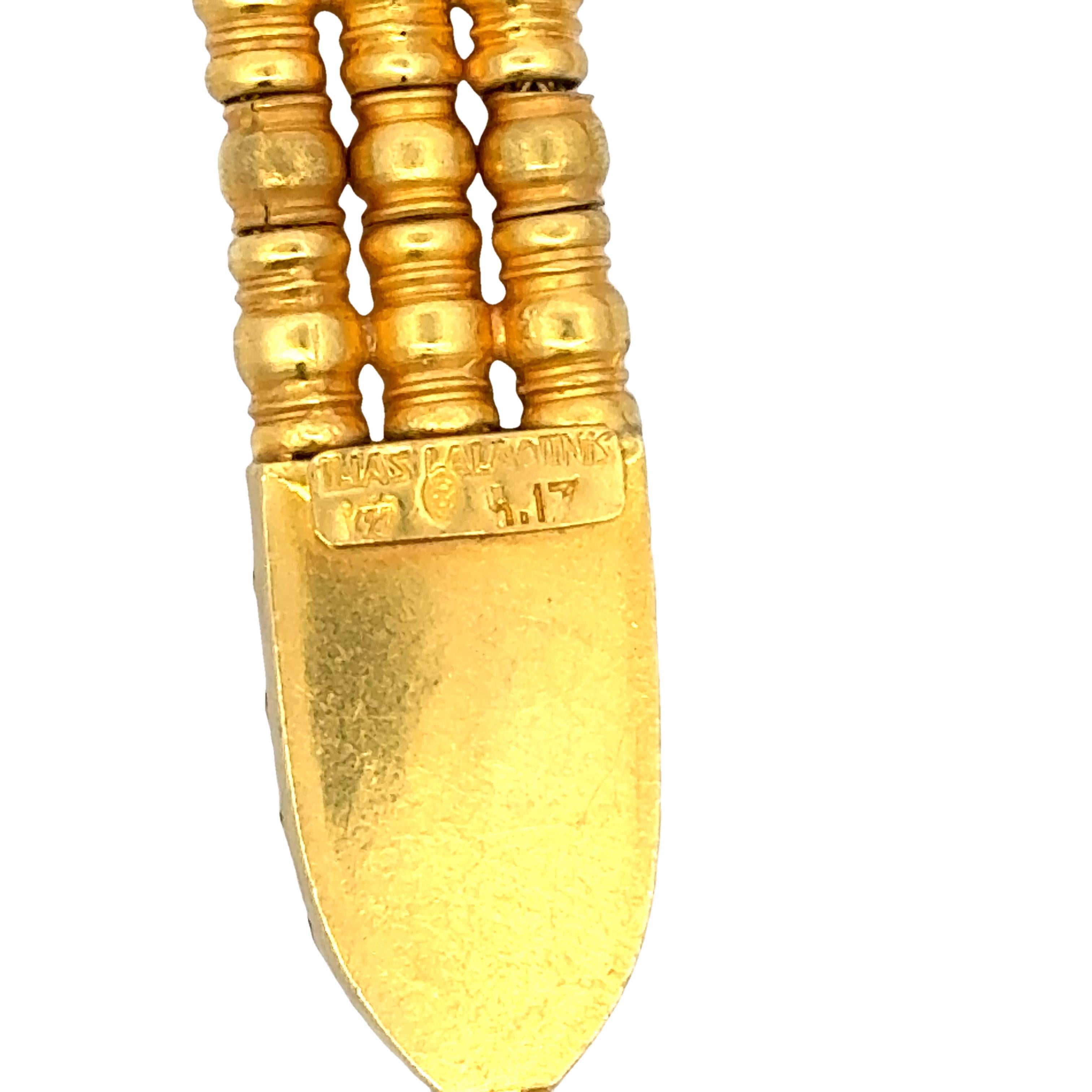 Lalaoonis VinLalaoonis Vintage 156.30 Grams 24 Karat Yellow Gold Choker Necklace For Sale 2