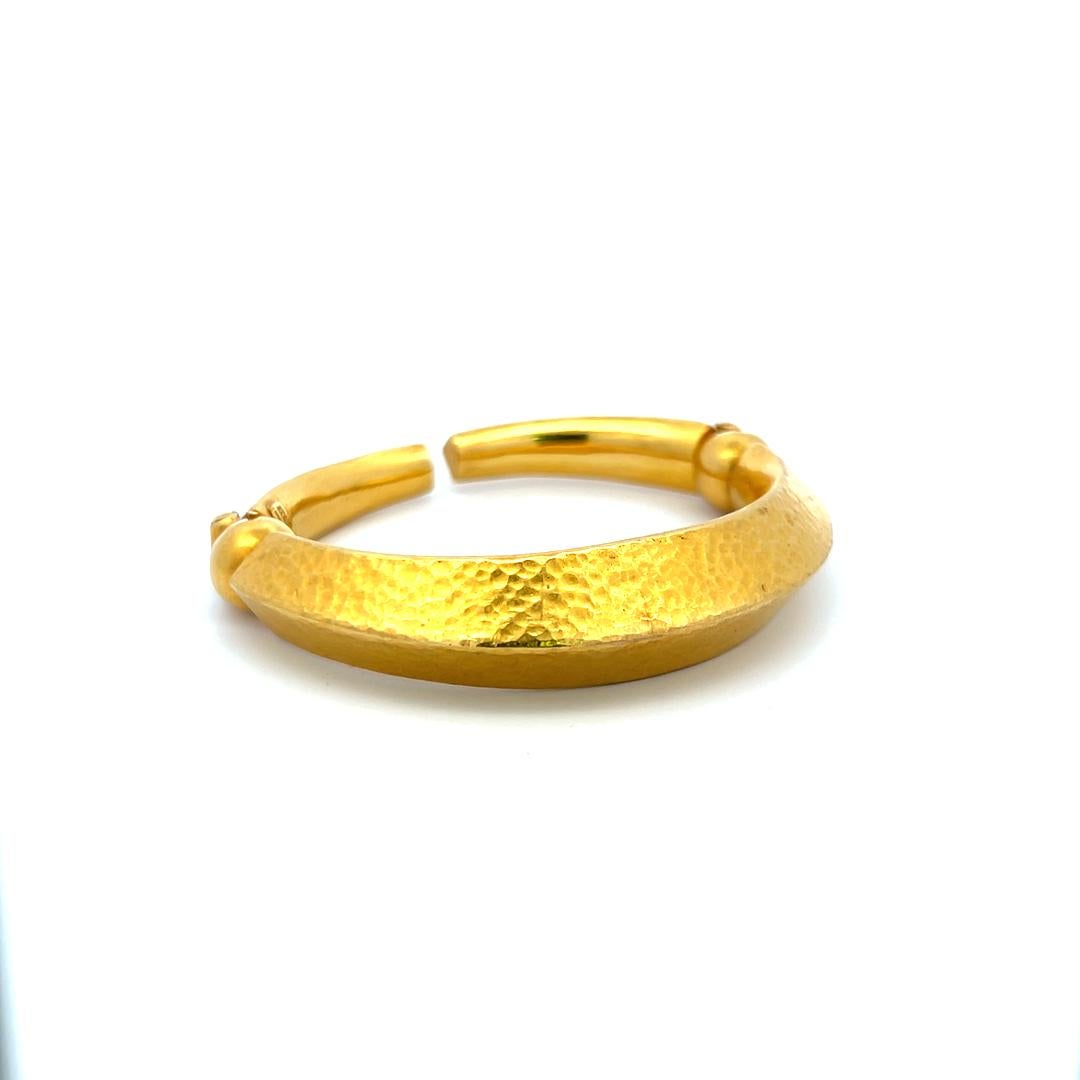 Lalaoonis Bracelet jonc vintage en or jaune 18 carats 40 grammes en vente 1