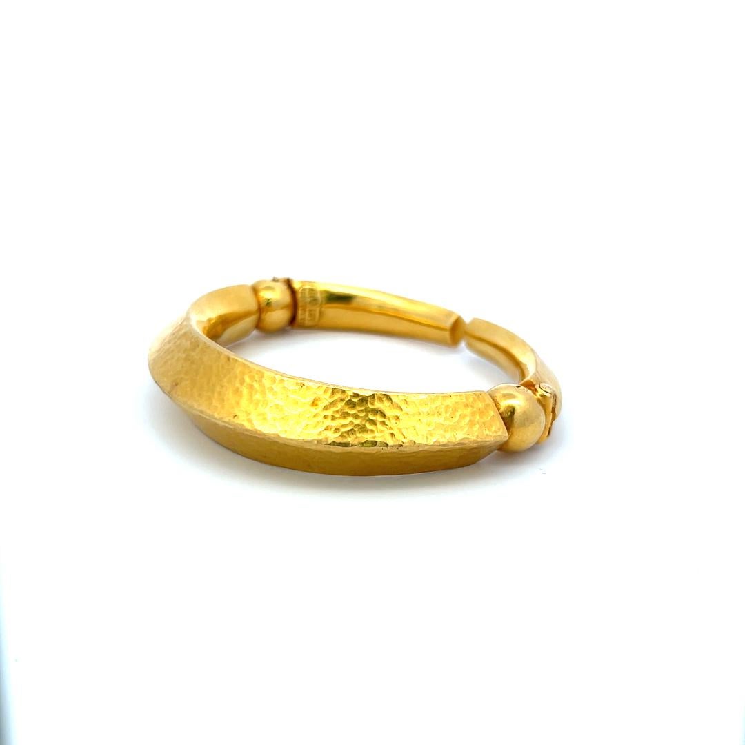 Lalaoonis Bracelet jonc vintage en or jaune 18 carats 40 grammes en vente 2