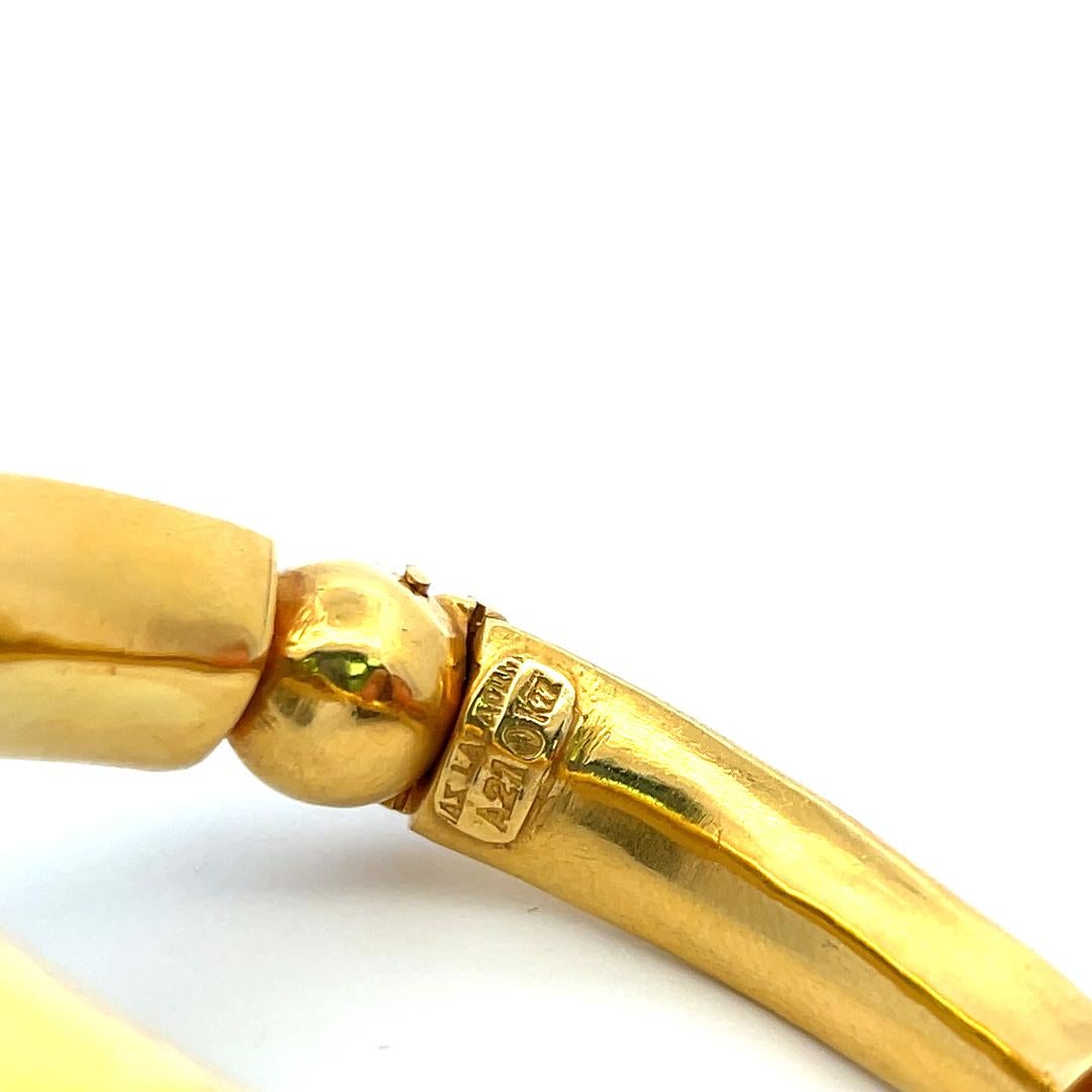 Lalaoonis Bracelet jonc vintage en or jaune 18 carats 40 grammes en vente 4