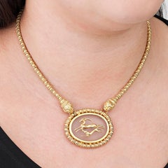 Lalaounis 18 Carat Gold and Rock Crystal Necklet