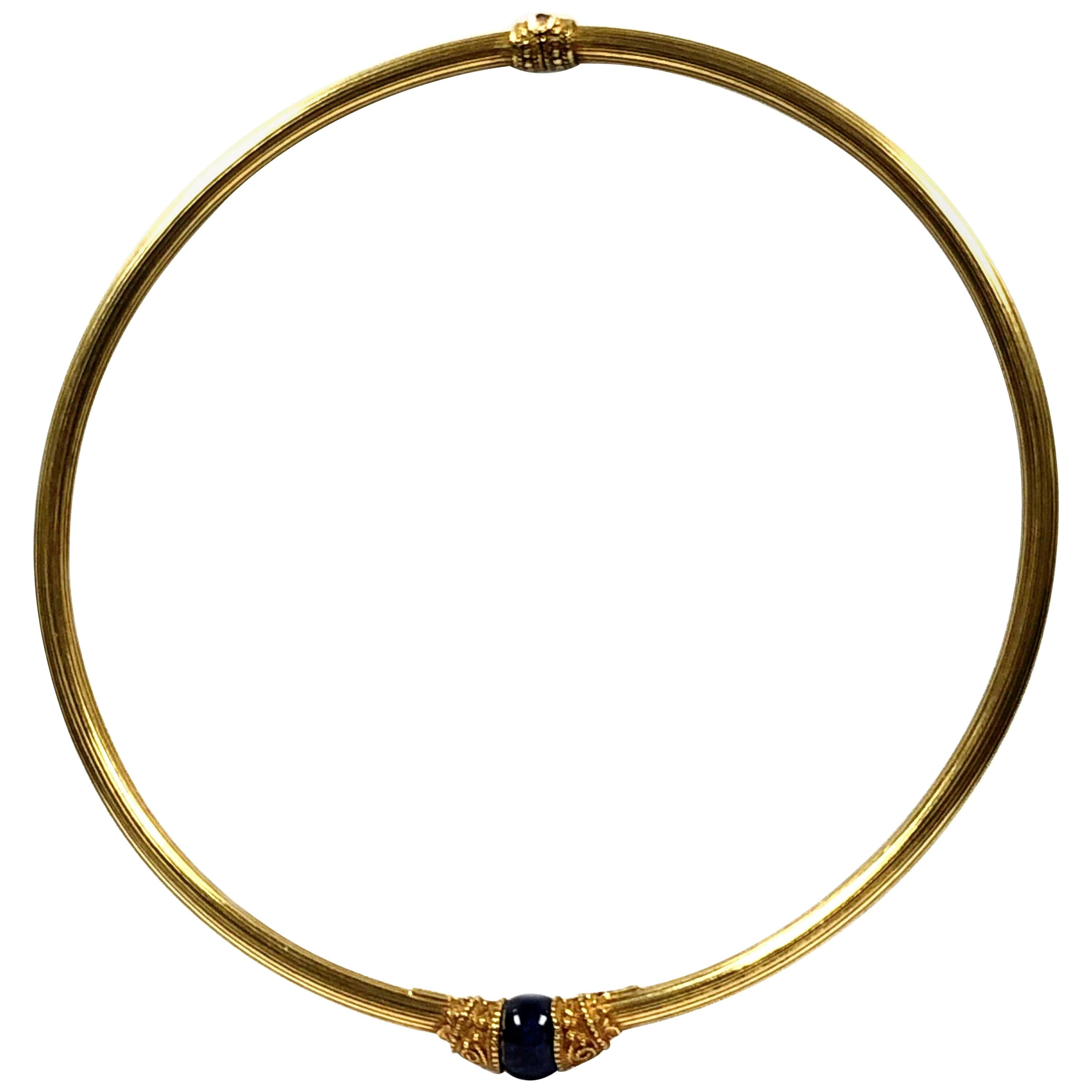 Lalaounis 18 Karat Yellow Gold and Lapis Collar Necklace