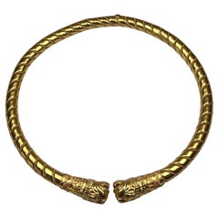 Lalaounis 18 Karat Yellow Gold Choker Necklace with Lion Heads