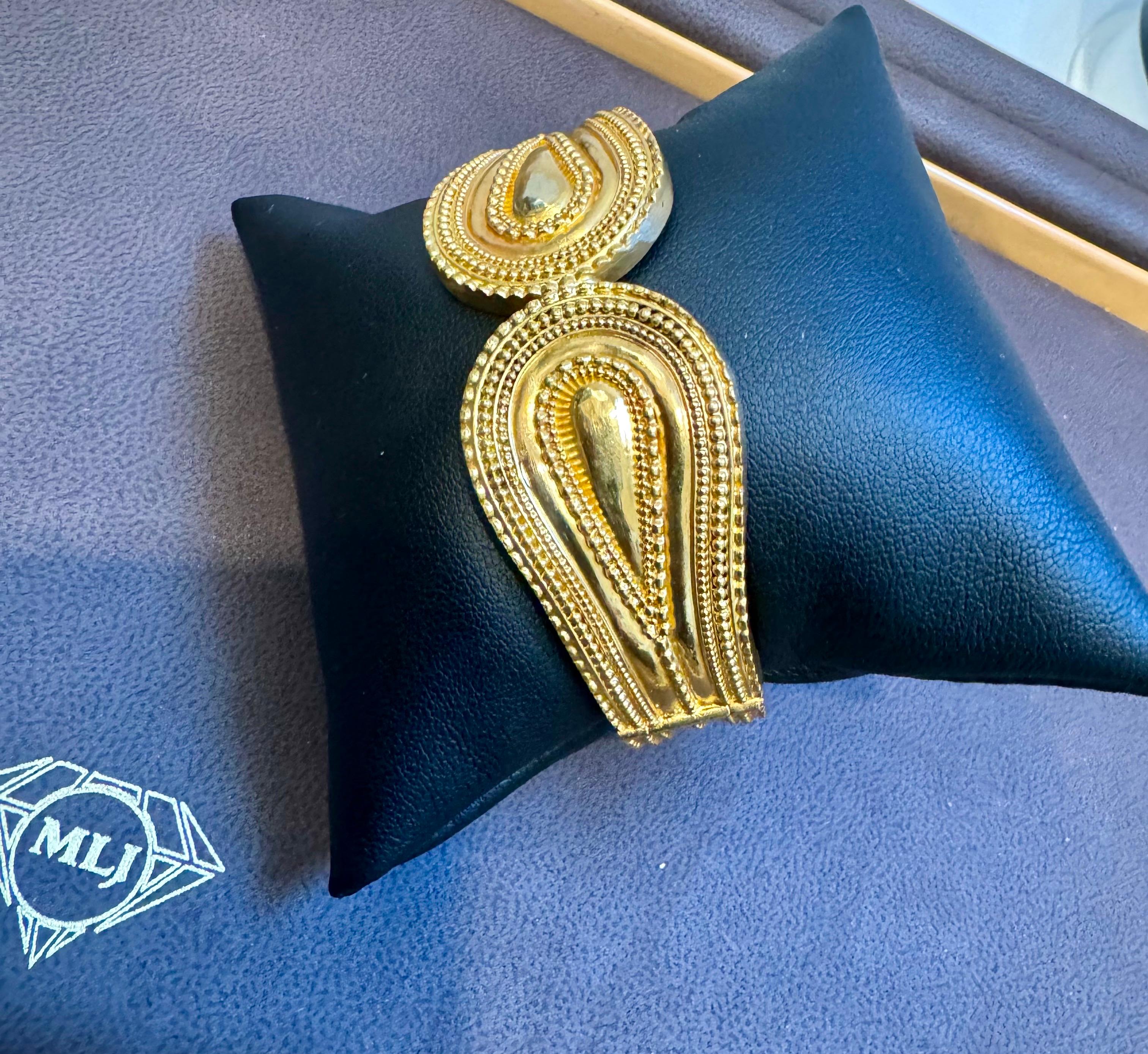 Lalaounis 18 Kt Gold Cocktail Bangle Bracelet /Cuff Estate 59.2 Gm 5